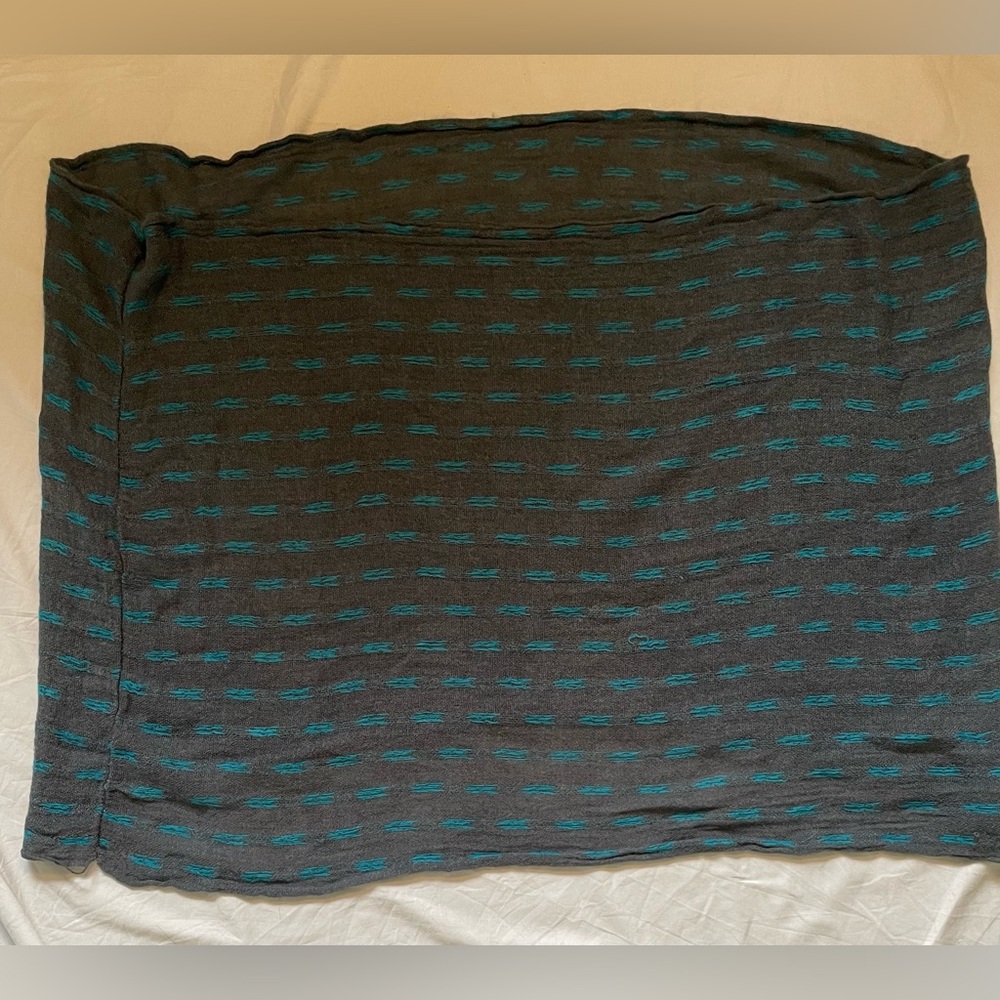Teal and Gray Patterned Infinity Scarf